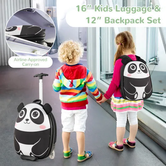 Lightweight and Portable Rolling Suitcase for Children-White - Color: White