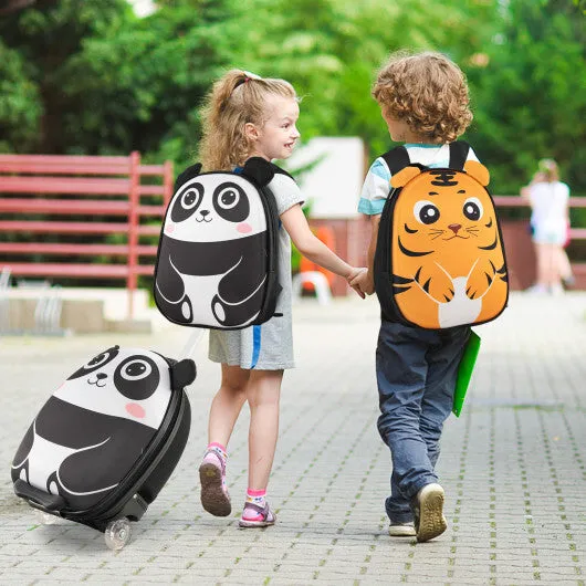 Lightweight and Portable Rolling Suitcase for Children-White - Color: White