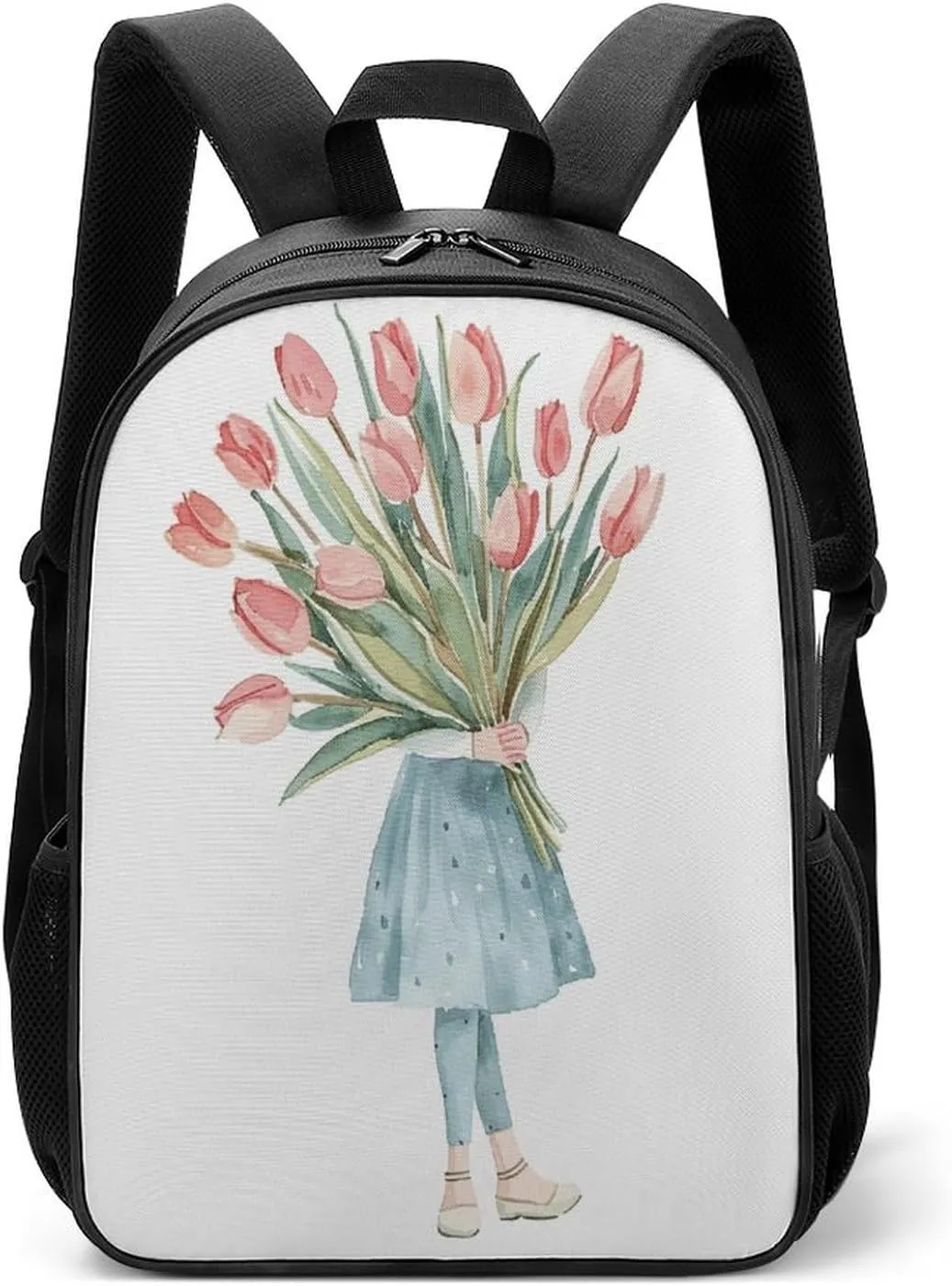 Lightweight Backpacks Cute Travel Bag Durable A Big Bouquet of Tulips Printing Small Travel Backpack For Women & Men