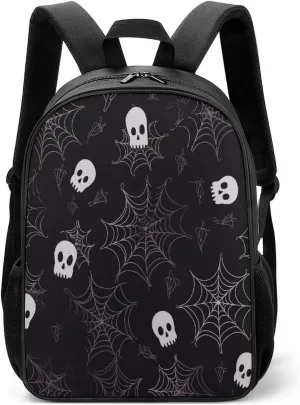 Lightweight Backpacks Cute Travel Bag Durable A Skeleton in A Spider Web Printing Small Travel Backpack For Women & Men