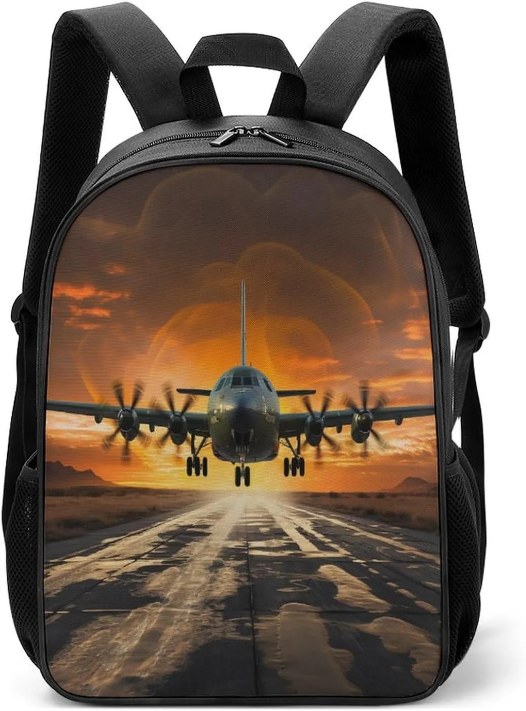 Lightweight Backpacks Cute Travel Bag Durable Aircraft Approach Printing Small Travel Backpack For Women & Men