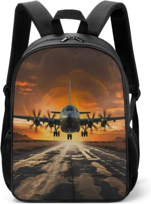 Lightweight Backpacks Cute Travel Bag Durable Aircraft Approach Printing Small Travel Backpack For Women & Men