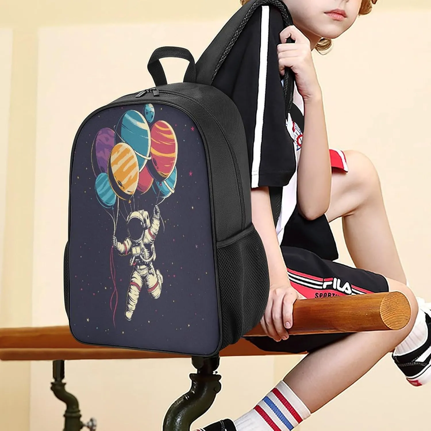 Lightweight Backpacks Cute Travel Bag Durable Astronaut in Space Printing Small Travel Backpack For Women & Men