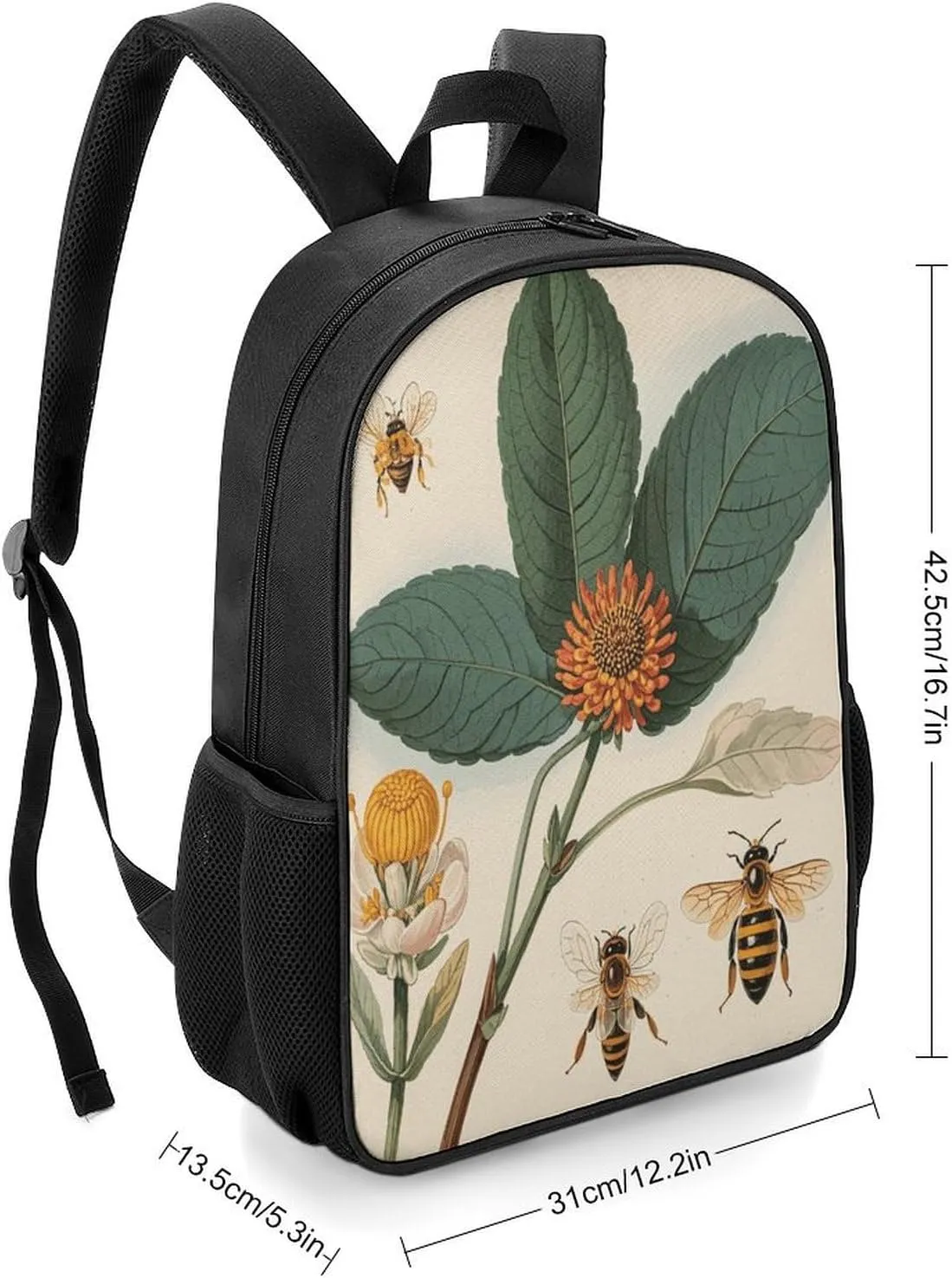 Lightweight Backpacks Cute Travel Bag Durable Botanical Illustration Printing Small Travel Backpack For Women & Men