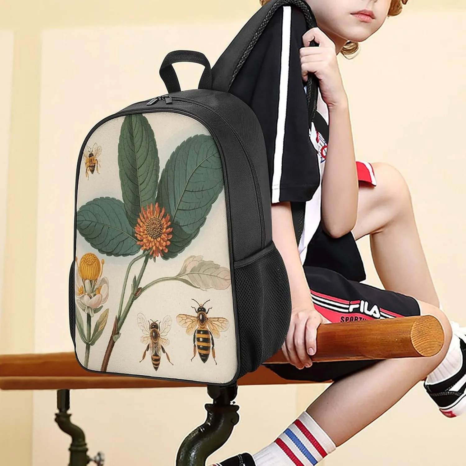 Lightweight Backpacks Cute Travel Bag Durable Botanical Illustration Printing Small Travel Backpack For Women & Men