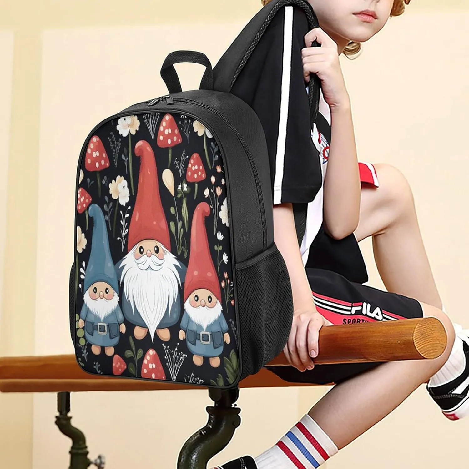 Lightweight Backpacks Cute Travel Bag Durable Cute Gnomes Printing Small Travel Backpack For Women & Men
