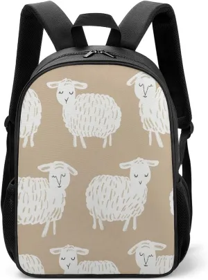 Lightweight Backpacks Cute Travel Bag Durable Doodle Style Sheep Printing Small Travel Backpack For Women & Men