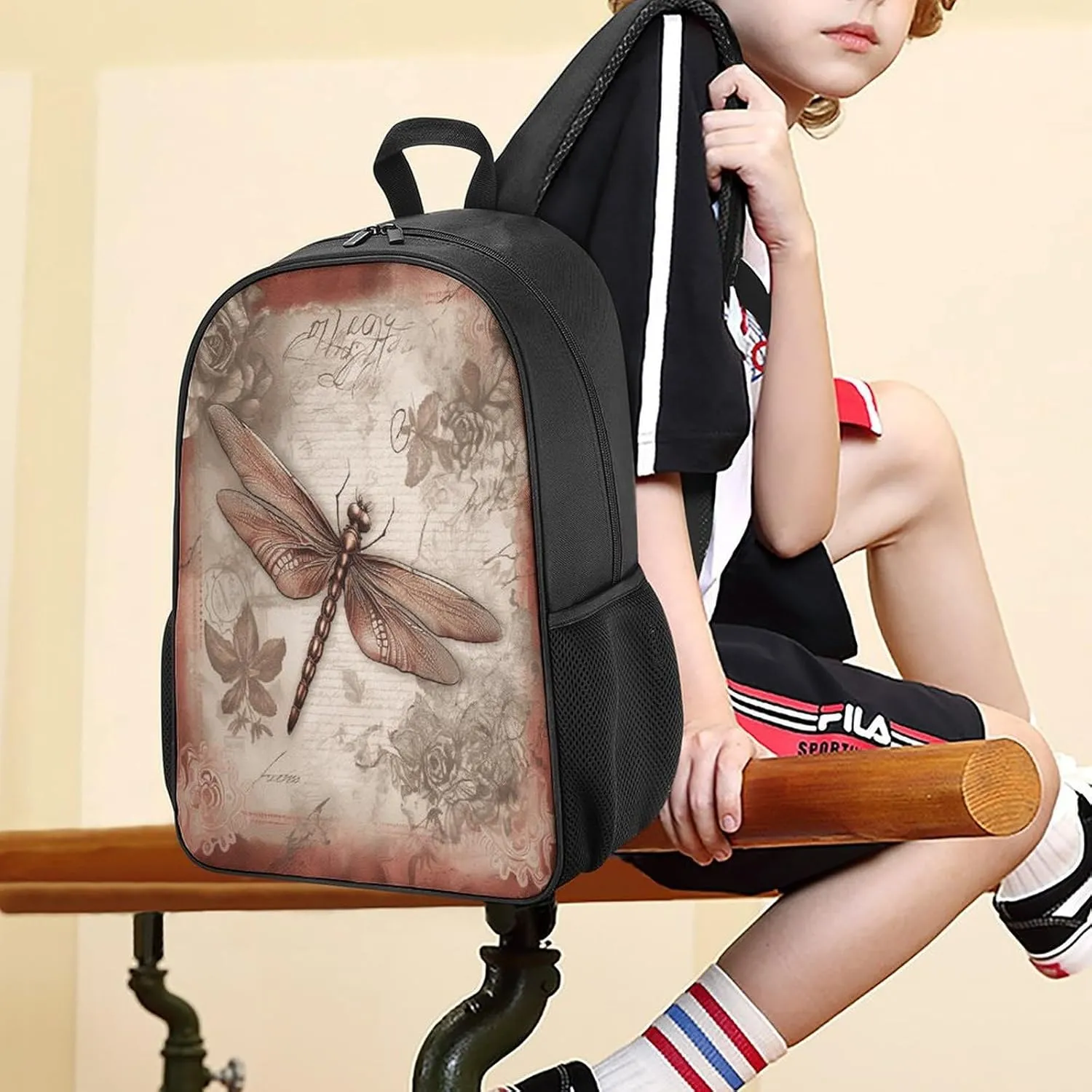 Lightweight Backpacks Cute Travel Bag Durable Dragonfly Printing Small Travel Backpack For Women & Men