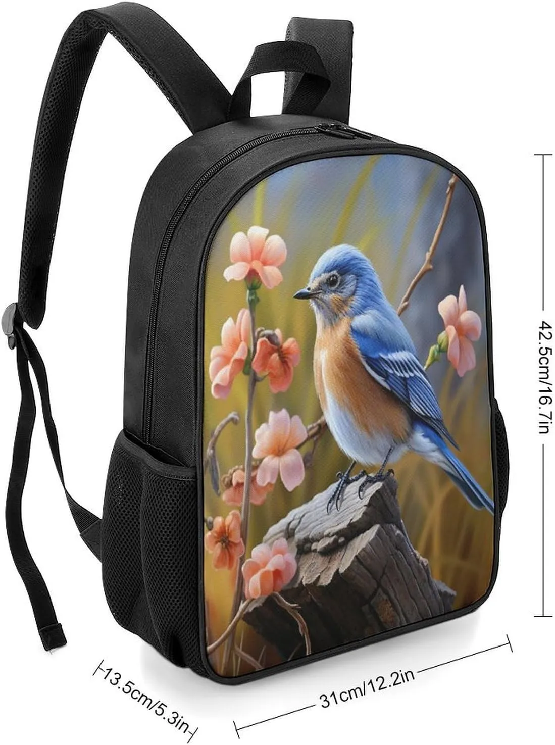 Lightweight Backpacks Cute Travel Bag Durable Eastern Bluebird Printing Small Travel Backpack For Women & Men