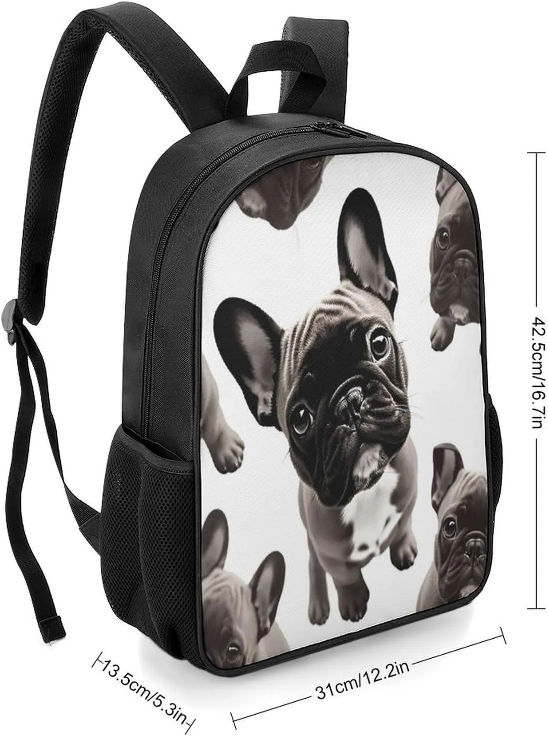Lightweight Backpacks Cute Travel Bag Durable French Bulldog Printing Small Travel Backpack For Women & Men
