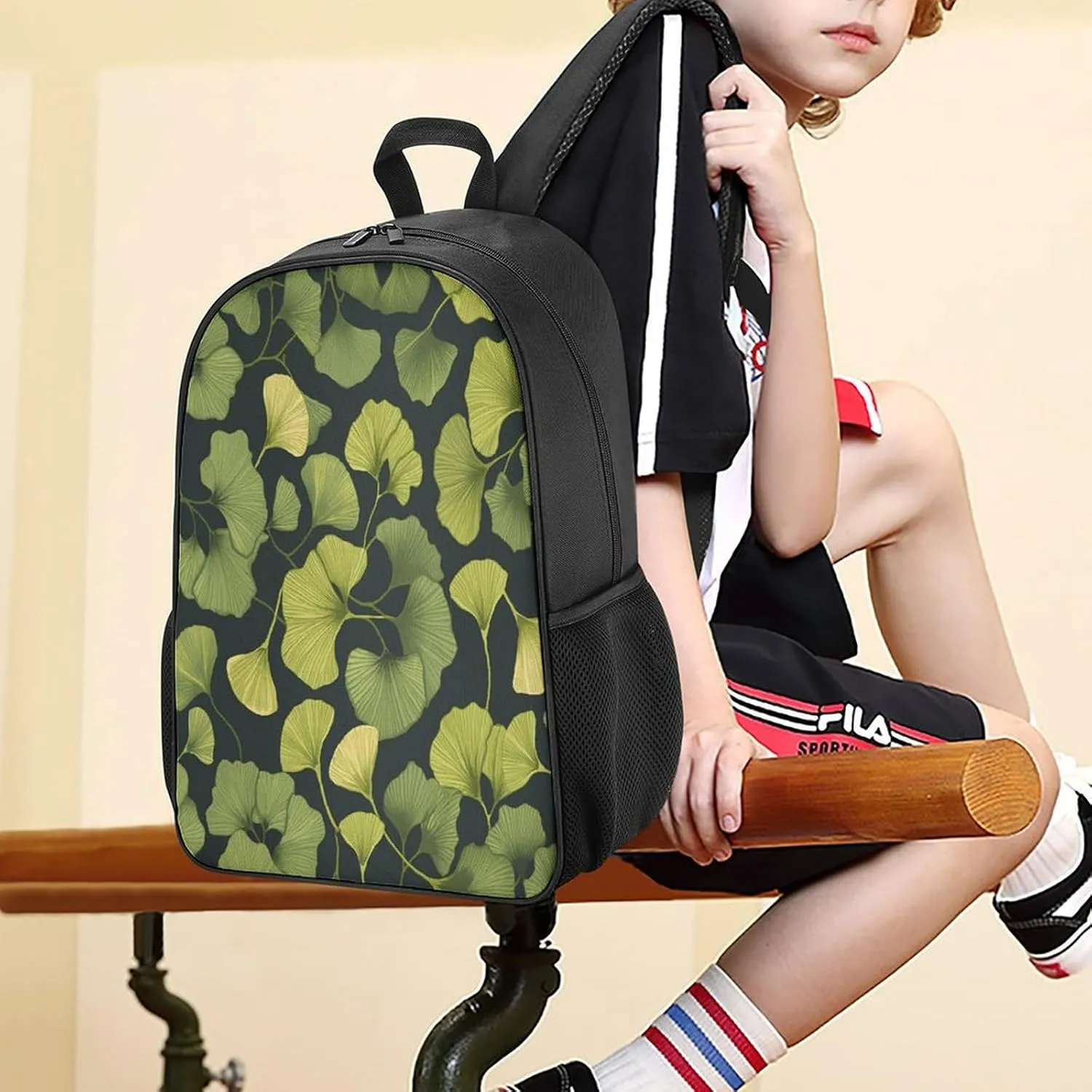 Lightweight Backpacks Cute Travel Bag Durable Ginkgo Biloba Printing Small Travel Backpack For Women & Men