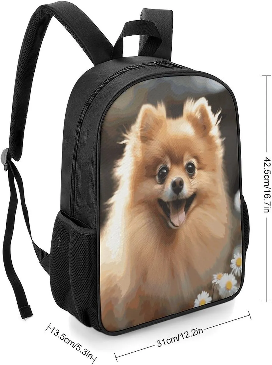 Lightweight Backpacks Cute Travel Bag Durable Pomeranian Dog Printing Small Travel Backpack For Women & Men