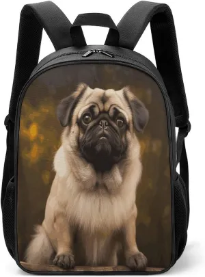 Lightweight Backpacks Cute Travel Bag Durable Pug Dog Printing Small Travel Backpack For Women & Men