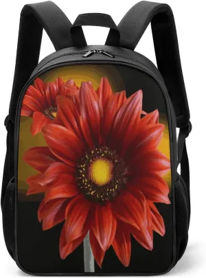 Lightweight Backpacks Cute Travel Bag Durable Red Sunflower Printing Small Travel Backpack For Women & Men