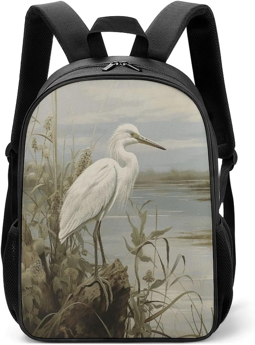 Lightweight Backpacks Cute Travel Bag Durable Swamp Egret Printing Small Travel Backpack For Women & Men