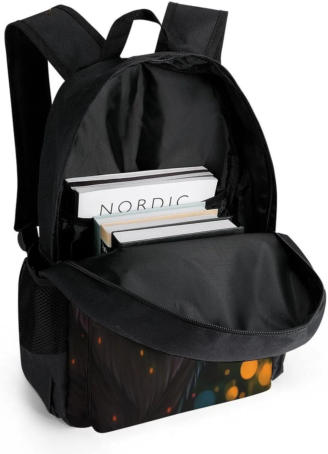 Lightweight Daypack Backpack for Trekking Work Running - Big Capacity Multipurpose Anti-Theft Bookbag, Trippy Wolf Art Business Computer Bag