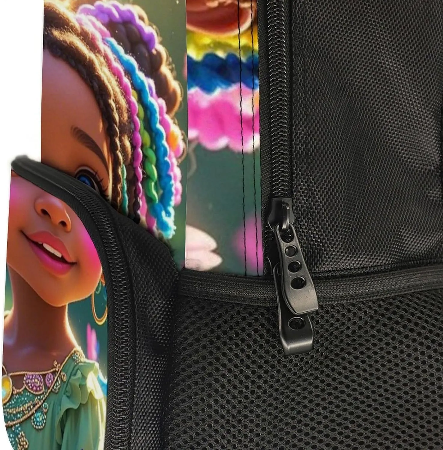Lightweight Daypack Bookbag for Trekking Business Walking Cycling - Big Capacity Anti-Theft Multipurpose Carry On Bag, Colorful Afro American Black Woman With Butterflies Art Business Computer Bag