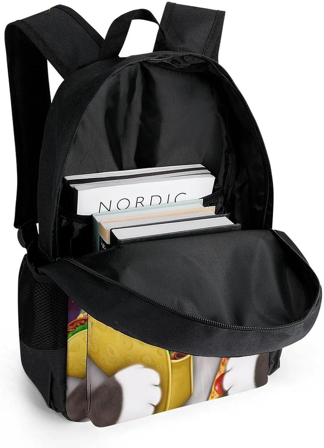 Lightweight Daypack Bookbag for Trekking Business Walking Cycling - Big Capacity Anti-Theft Multipurpose Carry On Bag, Galaxy Taco Cat Pizza Art Business Computer Bag