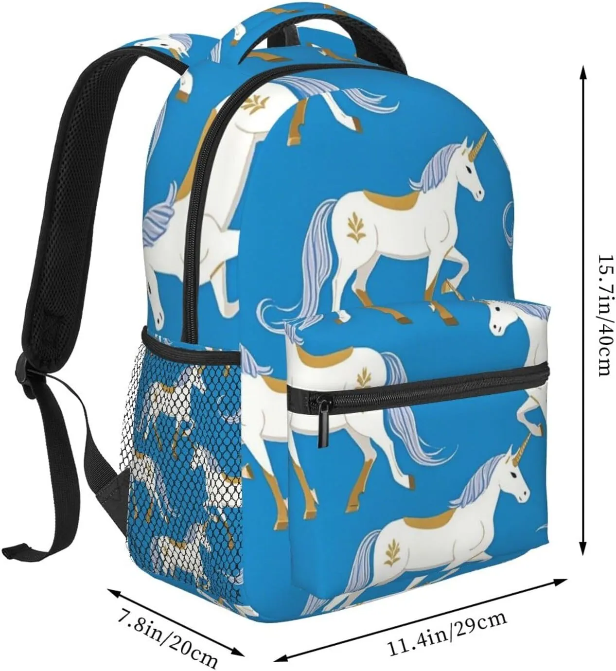 Lightweight Daypack for Camping Business Walking Cycling - Large Capacity Anti-Theft Multipurpose Bookbag, Magical Unicorn Art Gym Outdoor Hiking Backpack