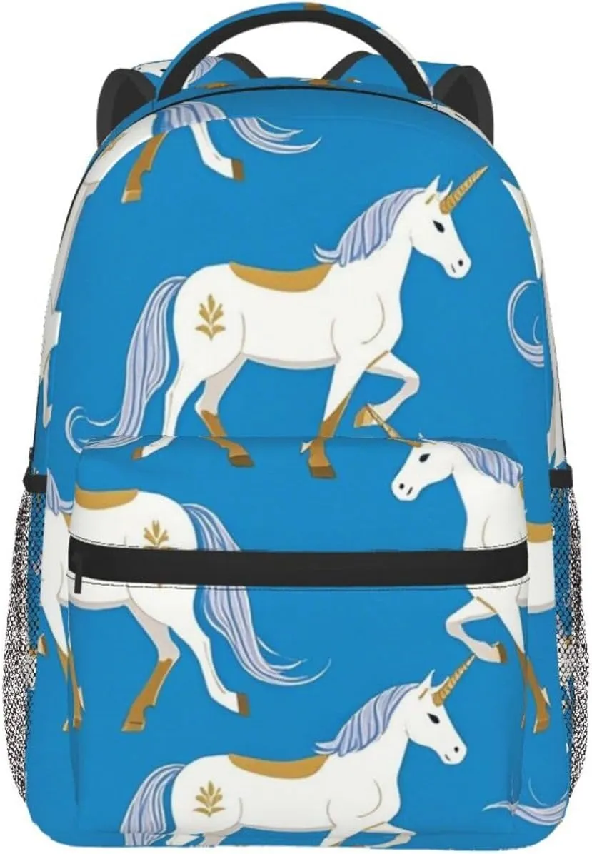 Lightweight Daypack for Camping Business Walking Cycling - Large Capacity Anti-Theft Multipurpose Bookbag, Magical Unicorn Art Gym Outdoor Hiking Backpack