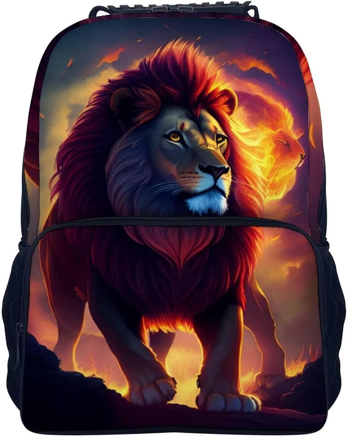 Lightweight Rucksacks for Climbing Outdoors Walking Cycling - Large Capacity Anti-Theft Multipurpose Carry On Bag, Cool Lion In The Universe Surreal Style Art Camping Outdoor Backpack