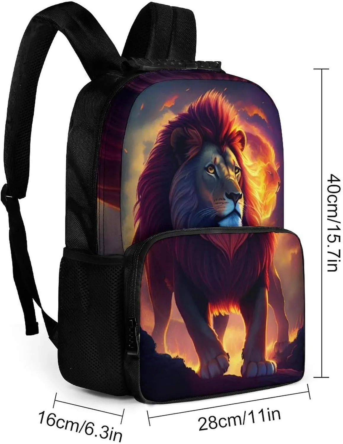 Lightweight Rucksacks for Climbing Outdoors Walking Cycling - Large Capacity Anti-Theft Multipurpose Carry On Bag, Cool Lion In The Universe Surreal Style Art Camping Outdoor Backpack
