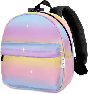 Lightweight Toddler Kids Backpack with Chest Strap For Boys and Girls, Preschool Kindergarten 3-6 Years Old 30 Colors (Rainbow2)