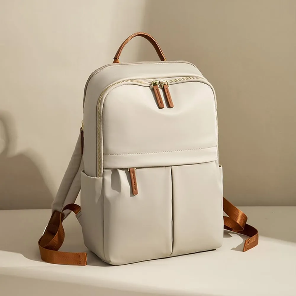 Lightweight Women's Backpack with Multiple Pockets - Ideal for Daily Use (Light Grey)