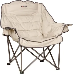 Lippert Big Bear Club Camping Chair - Sand, Comfortable Foldable Chair, Oversized Pillow Cushions, Dual Cupholders, Powder Coated Steel, 600D Polyester Fabric, 400 lb. Capacity, 2022114813