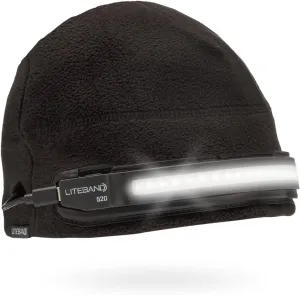 Liteband 520 Lumen LED Beanie with Light, Headlamp Fleece Hat Cap for Men and Women Unisex, Weatherproof Detachable Lights Strip 210 Degree Lighting, Safety in Winter Cold, Washable, One Size, Black