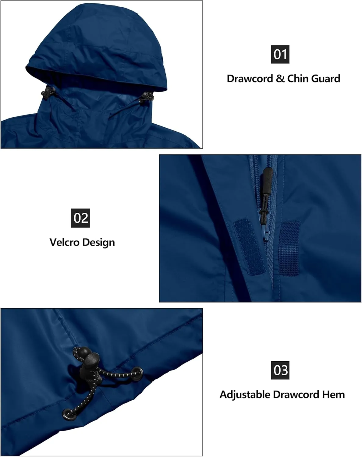 Little Donkey Andy Women's Packable Rain Jacket Waterproof Lightweight Rain Coat with Hood for Golf Cycling Hiking