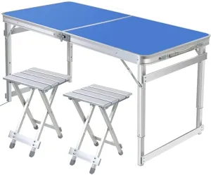 LJYT Picnic Tables Folding, Height Adjustable Portable Beach Table with Aluminum Chairs, Alightweight Portable for Outdoor Picnic Beach