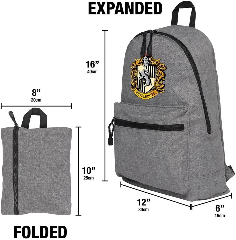 LOGOVISION Harry Potter Hufflepuff Crest Lightweight Backpack for Work School Daily Use Packable for Travel