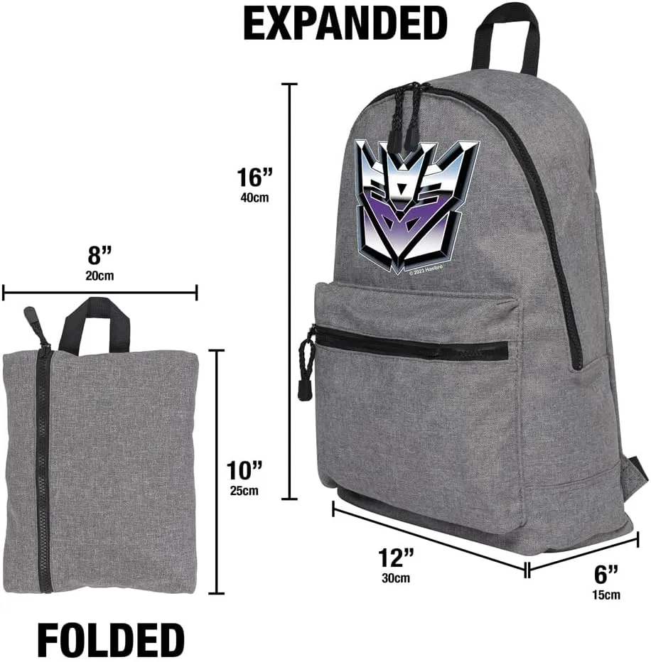 LOGOVISION Transformers Decepticon Symbol Retro Lightweight Backpack for Work School Daily Use Packable for Travel