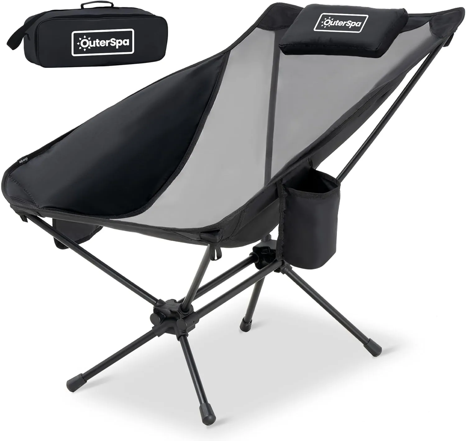 Lounge Camping Chair for Adults Aluminum Ultralight Camp Chair Reclining Comfortable Chair Mesh High Back Lawn Chair for Office,Sports,Camping,Hiking,Lawn,Picnic,Beach