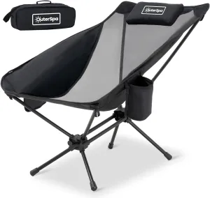 Lounge Camping Chair for Adults Aluminum Ultralight Camp Chair Reclining Comfortable Chair Mesh High Back Lawn Chair for Office,Sports,Camping,Hiking,Lawn,Picnic,Beach
