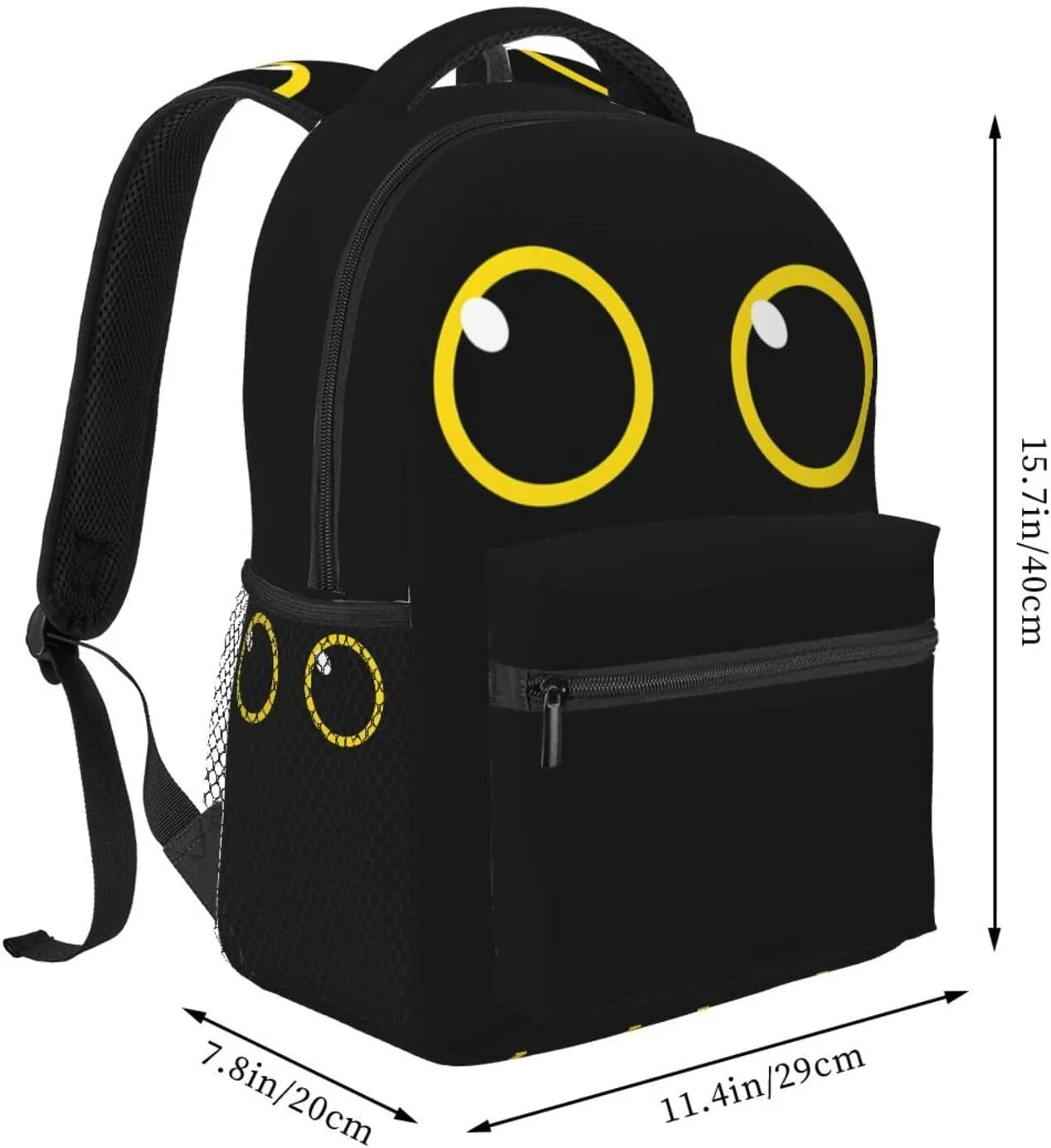 Lovely Black Cat Eyes Casual Backpack Sport Backpacks Work Travel Rucksack Lightweight Laptop Daypack Adjustable Straps Bags with Pockets for Cycling Hiking
