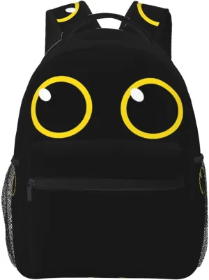 Lovely Black Cat Eyes Casual Backpack Sport Backpacks Work Travel Rucksack Lightweight Laptop Daypack Adjustable Straps Bags with Pockets for Cycling Hiking