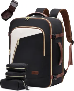LOVEVOOK Travel Backpack for Women, 40L Carry on Backpack for Airplanes, Large TSA Personal Item Travel Bag Fits 17.3" Laptop, Water-Resistant Business Weekender Back Pack, 4Pcs