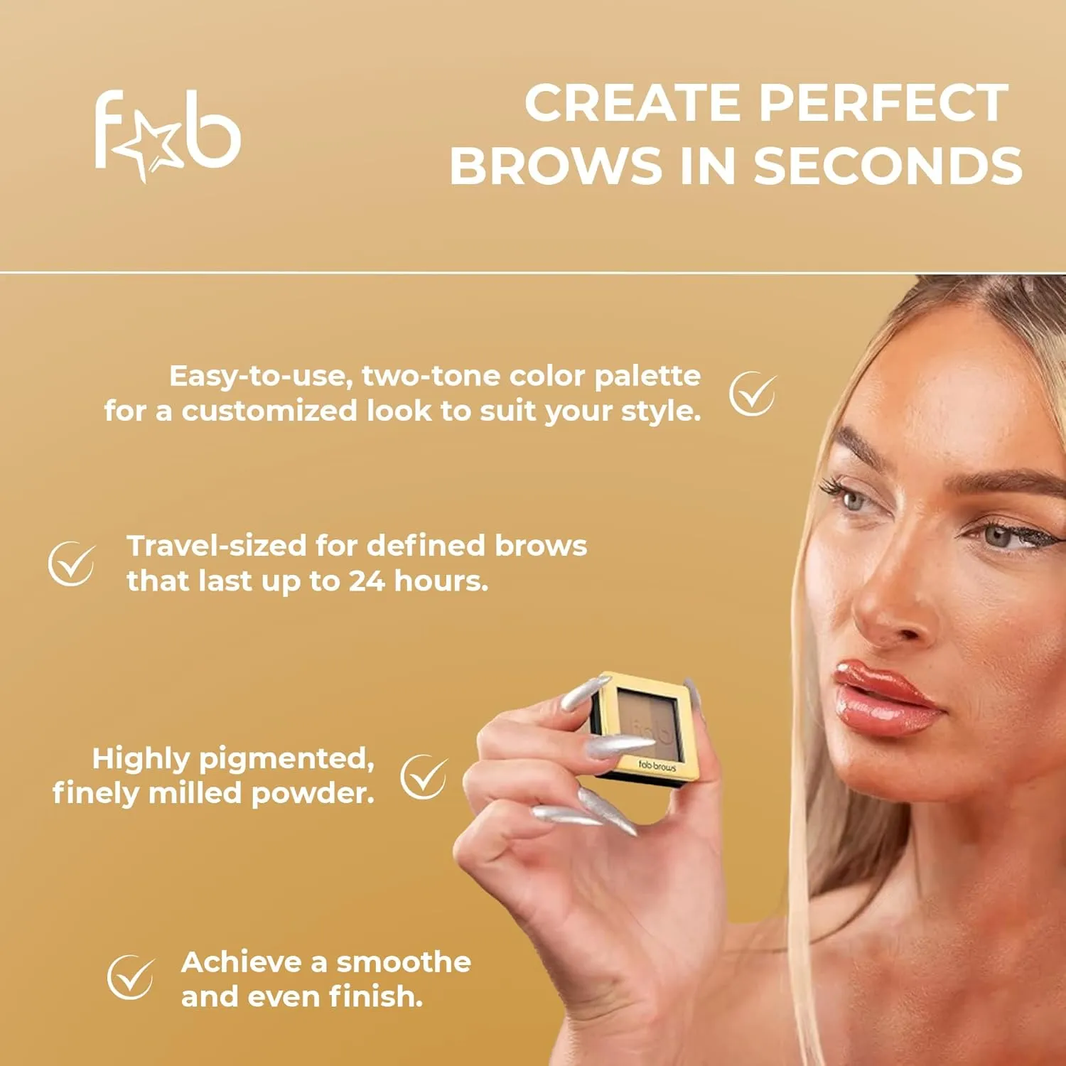 Lux Eyebrow Kit Refill Powder - Soft and Natural Eyebrow Definition for Light Brown/Medium Brows On-The-Go