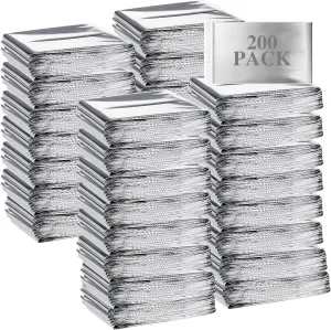 Macarrie Emergency Blanket Bulk Survival Thermal Silver Foil Reflective Blankets Pack for Cold Outdoors Camping Hiking First Aid Shelter Space Emergency Supplies Set
