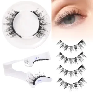 Magnetic Eyelashes, Magnetic Lash with Applicator, Natural Look Reusable Magnetic Lashes Kit No Glue or Eyeliner,D Curl Faux Mink Waterproof False Eyelashes with Magnets