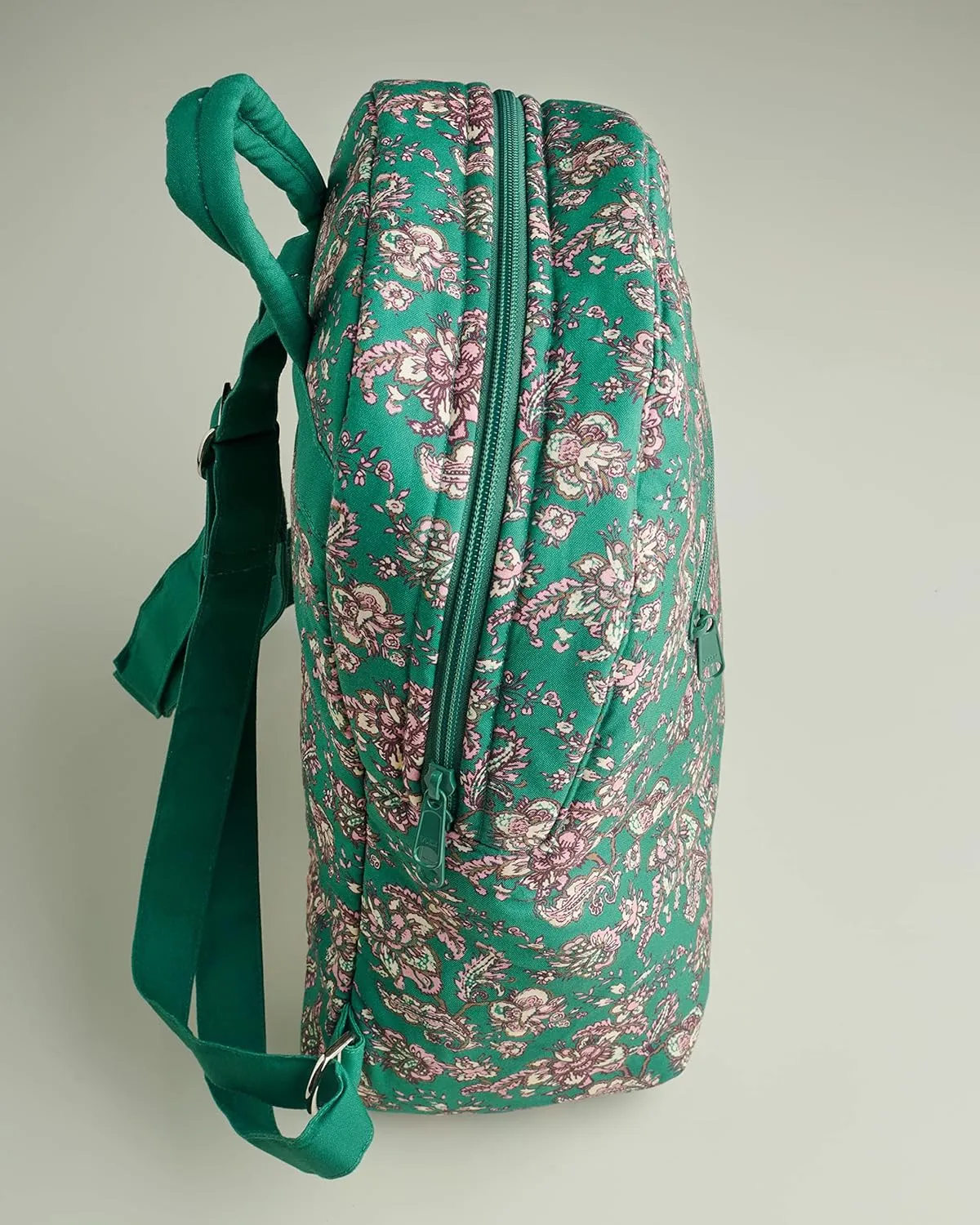 Maison d' Hermine Backpack Cotton Shoulder Backpack with Small Pouch Lightweight Bag for Travel Work Beach Perfect for Women & Men (Surya - Green)