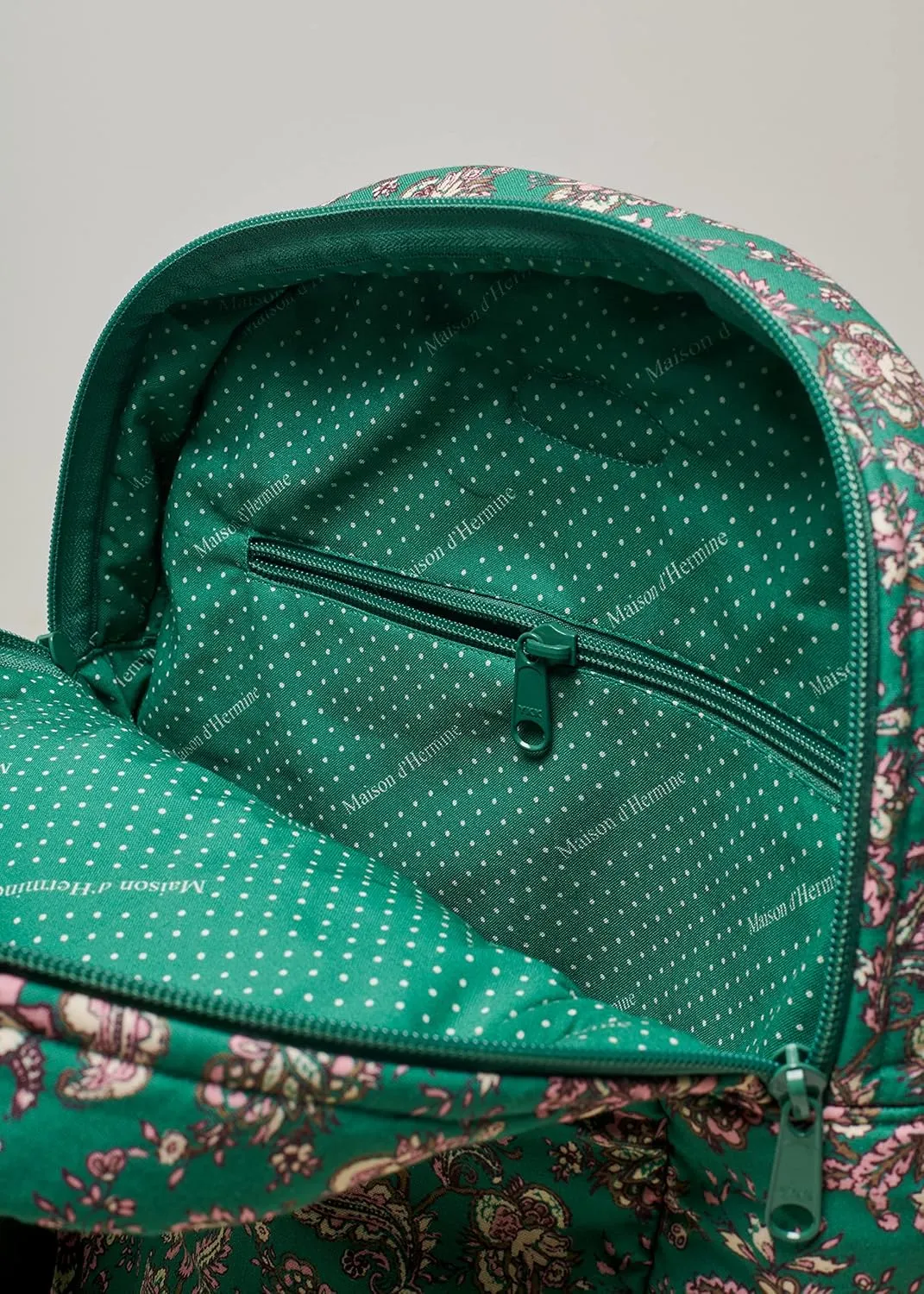 Maison d' Hermine Backpack Cotton Shoulder Backpack with Small Pouch Lightweight Bag for Travel Work Beach Perfect for Women & Men (Surya - Green)