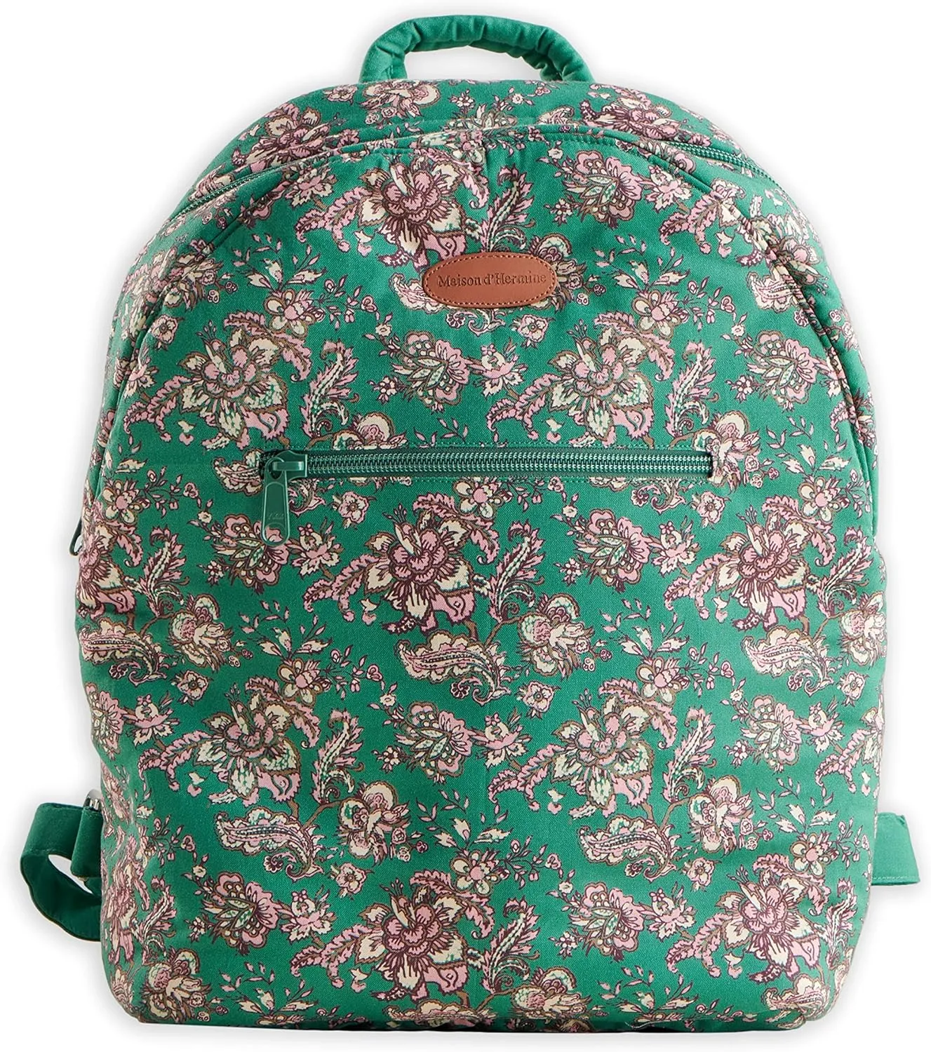 Maison d' Hermine Backpack Cotton Shoulder Backpack with Small Pouch Lightweight Bag for Travel Work Beach Perfect for Women & Men (Surya - Green)