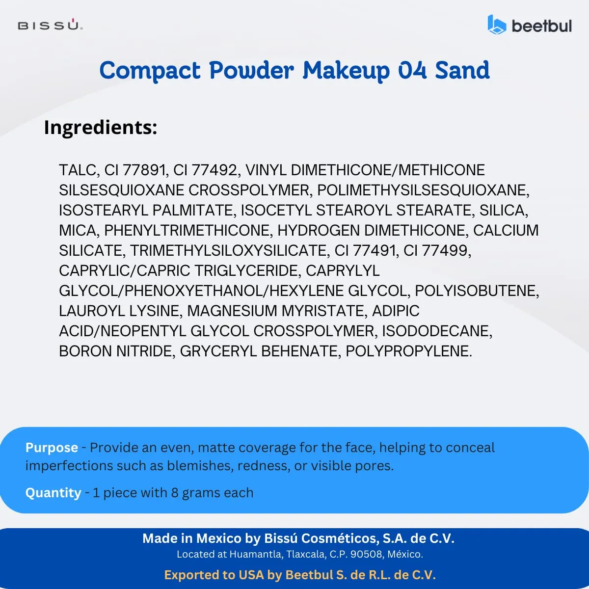 Makeup & Exfoliation Kit - Bissú Compact Powder   1 Medium Velvet Puff   2 Finger Puffs   1 Facial Exfoliating Sponge (04 Sand, One Size)
