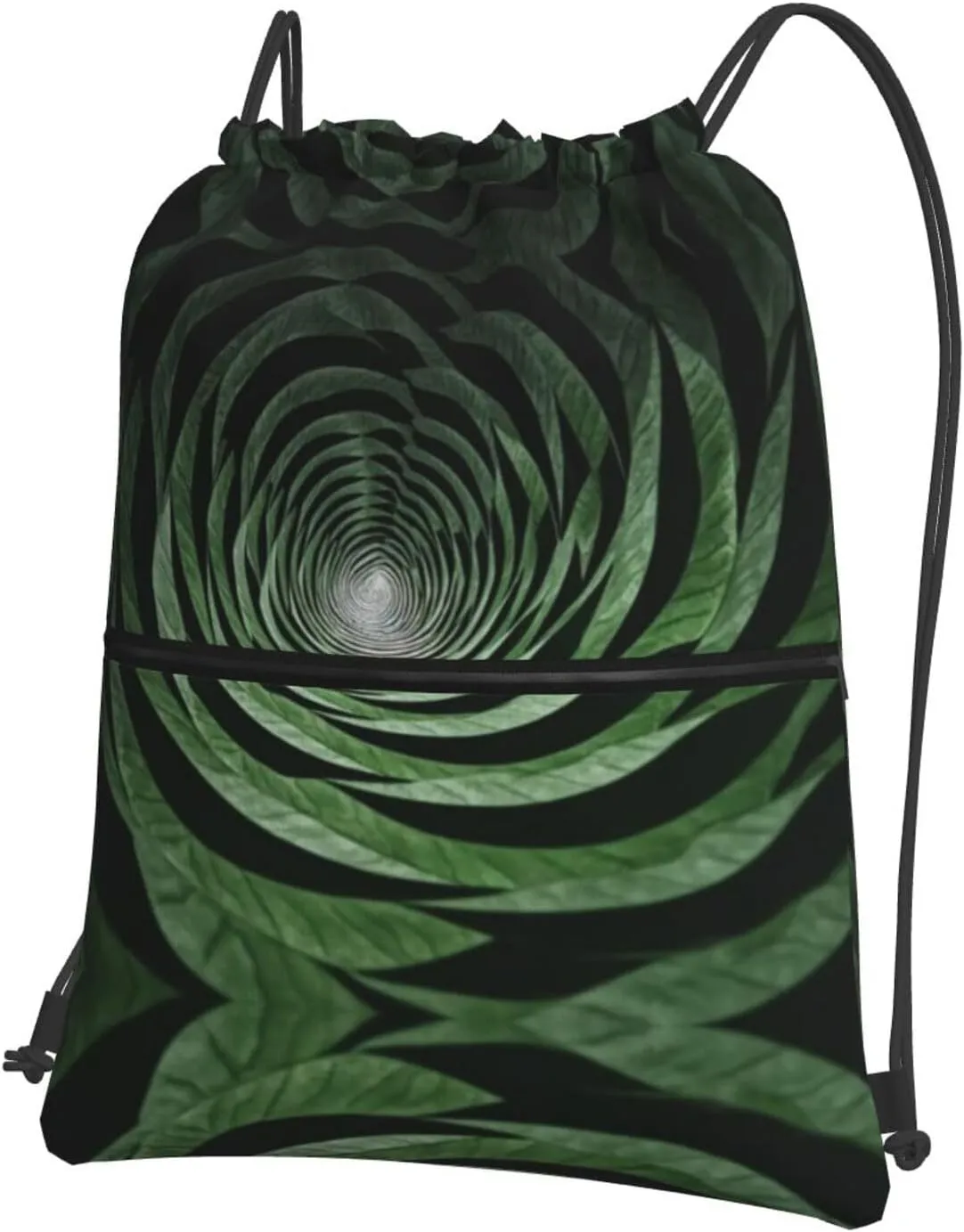 Mandala Tunnel Water-Resistant Zipper Drawstring Backpack for Gym/Yoga/Travel - Lightweight Foldable 15.3x18 Sports Bag w/Multiple Pockets