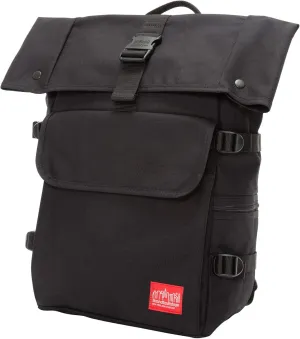 Manhattan Portage Silvercup Backpack With Roll Top Closure Spacious Main Compartment And Water Resistant Coating In 1000D Cordura (Black)