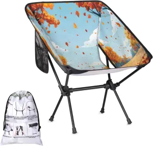 Maple Leaf Falling Portable Camping Chair Backpacking Chair Ultra Lightweight Compact Folding Chairs for Outside Beach Picnic Hiking