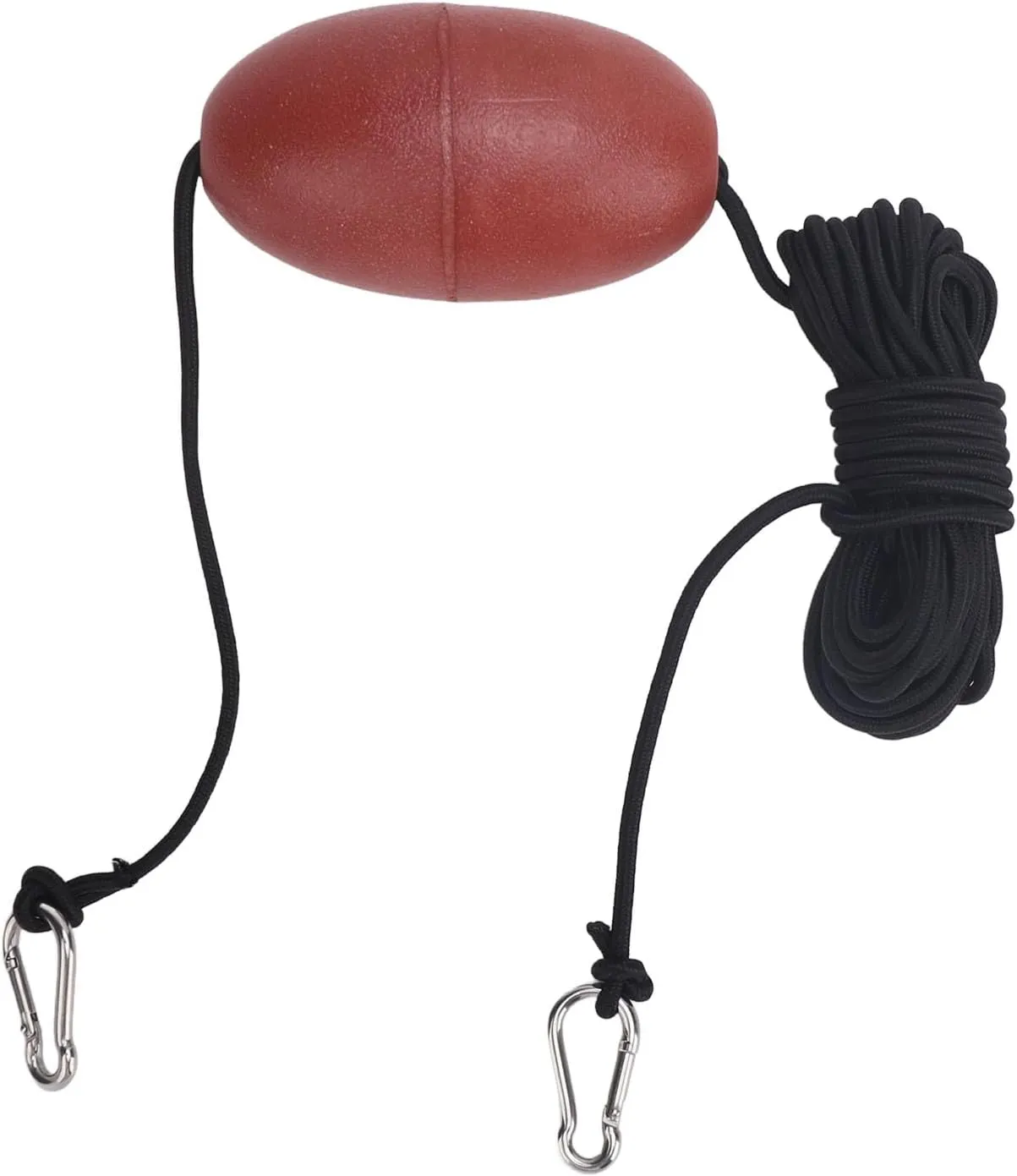 Marine Rope Tow Line Nylon EVA Boat Float Ball Leash with Stainless Steel Hook for Fishing Drift Anchors System (Red)